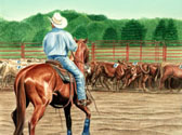 Western, Equine Art - Looking for Fours